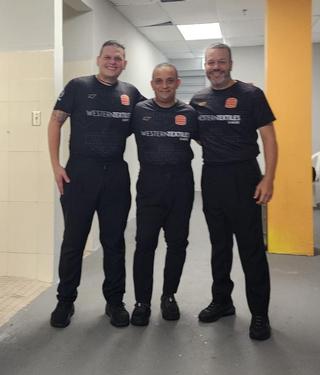 Guillermo Martínez, Eugenio Rivera y Luis Flores