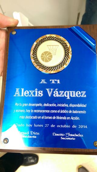 Reconocimiento de Alexis Vázquez